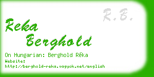 reka berghold business card